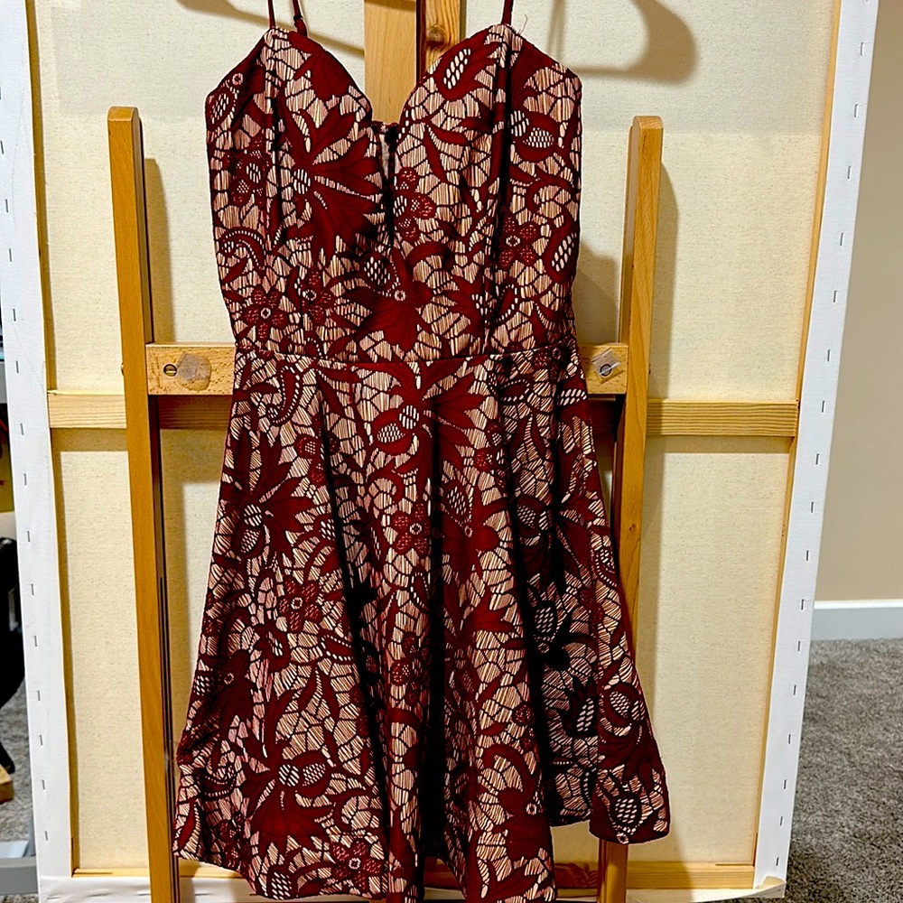 Red lace romantic dress